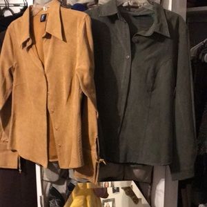 2 Suede Button Down Tops. Sizes XL